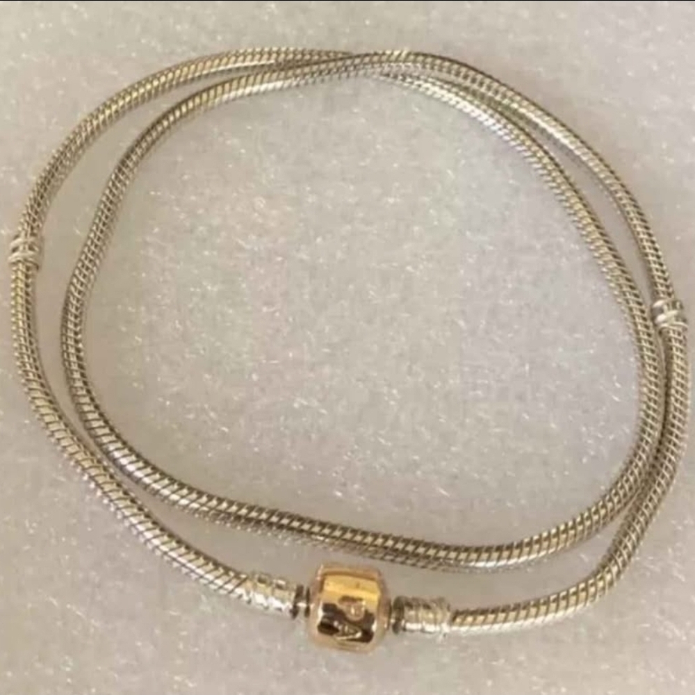 Pandora Silver Necklace with Gold Accent